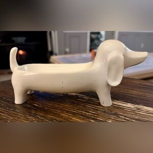 🐾 Sheffield Home Dachshund Figurine | White Ceramic Wiener Dog Decor
